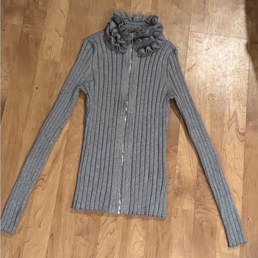 Elegant Gray Cowl Neck Women's Sweater